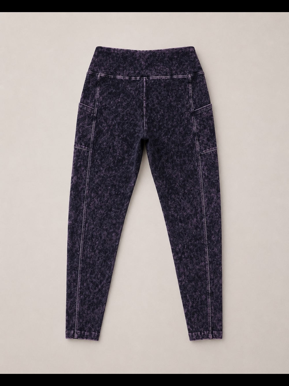 Zenana Women's High-Waist Mineral Wash Purple Jogger Pants - Like New - Picture 5 of 6